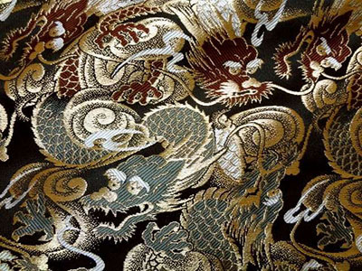 和柄/闘龍（黒）生地バイクシートサブイメージ