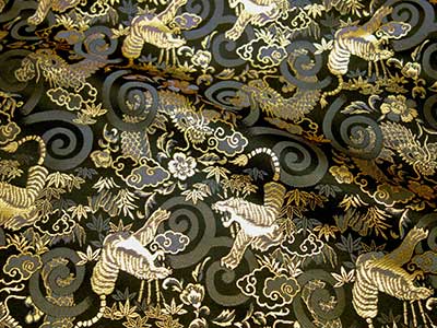 和柄/龍虎（黒金）生地バイクシートサブイメージ