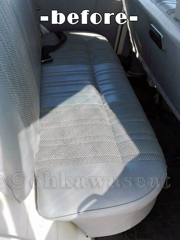 自動車シート張替えC-24/昭和57年式　三菱JEEP-J37　後席シート張替え前 画像