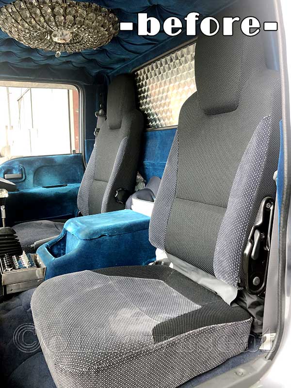 自動車シート張替えC-36/エルフカスタム金華山シート張替え前1