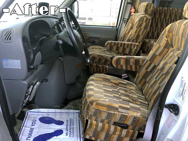 自動車シート張替えC-43/FORD　E350　キャンピングカー　シート＆マット製作 施工後-2