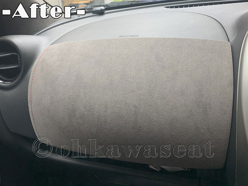 自動車シート張替えC-62/K13マーチ　グローブボックス張替え後