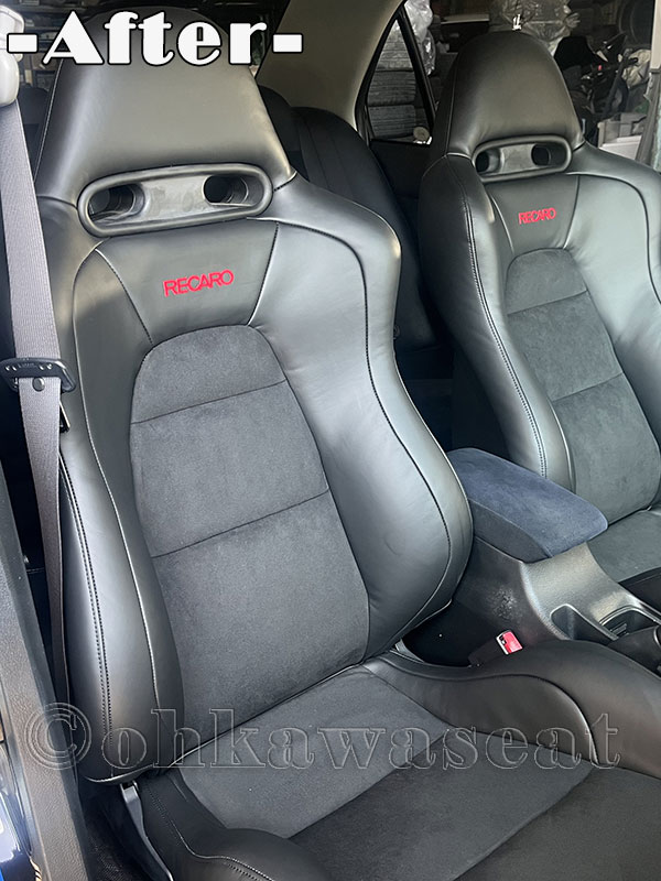 自動車シート張替えC-65/三菱　ランサ―エボリューションⅨ　シート張替え施工後-1