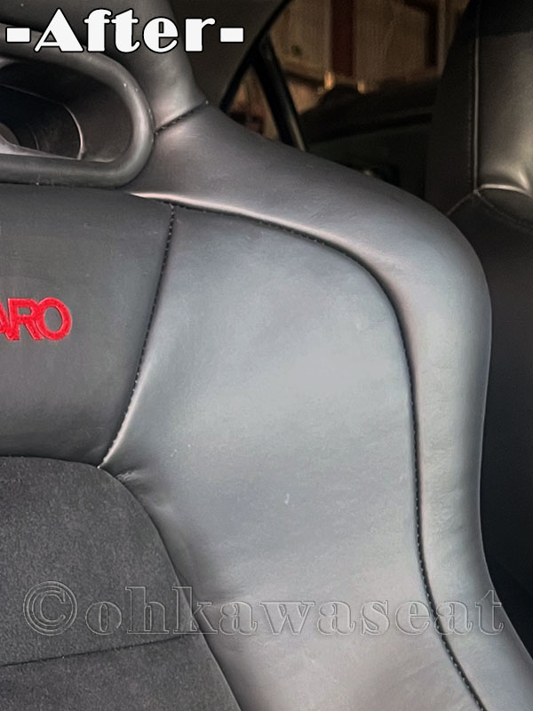 自動車シート張替えC-65/三菱　ランサ―エボリューションⅨ　シート張替え施工後アップ画像
