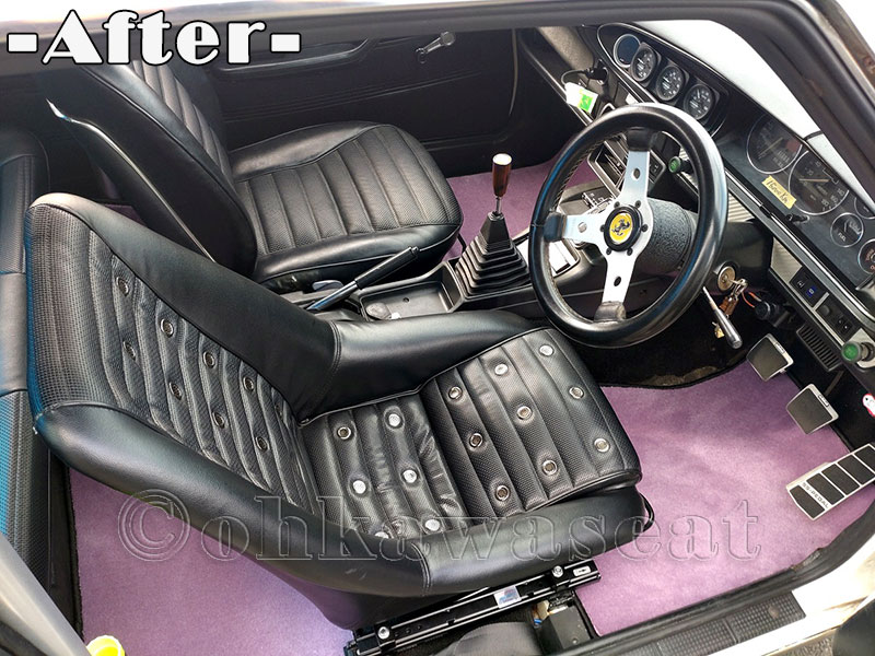 自動車シート張替えC-69/日産バイオレット　フロアマット製作　車体装着誤画像