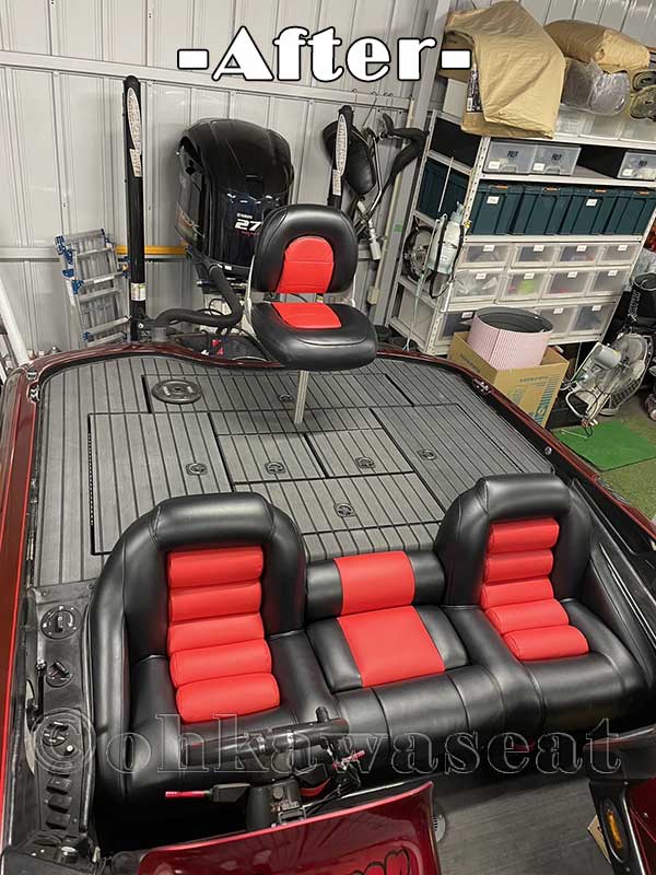 S-9 バスボート　シート張替え全景-2